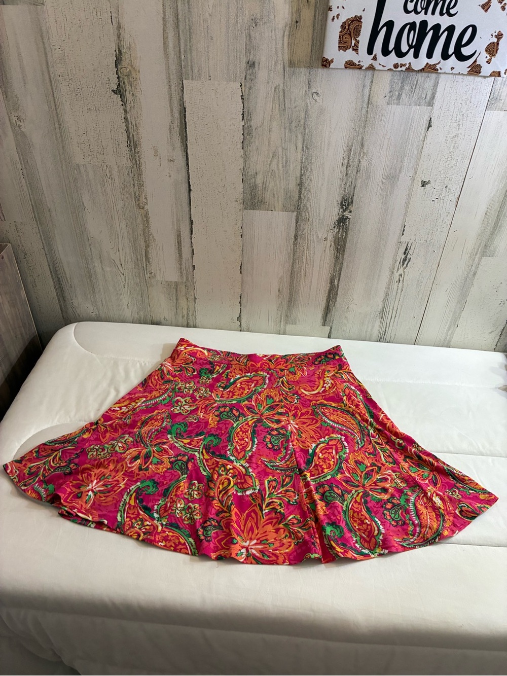 Susan Graver Countryside Social Hot Pink Paisley Circle Skort Sz SP
